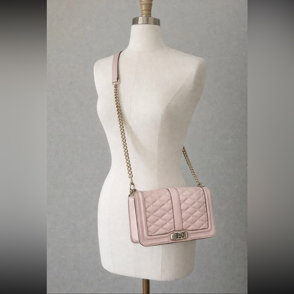 Rebecca Minkoff Handbags - Rebecca Minkoff Women’s Love Quilted Leather Crossbody Purse Pink